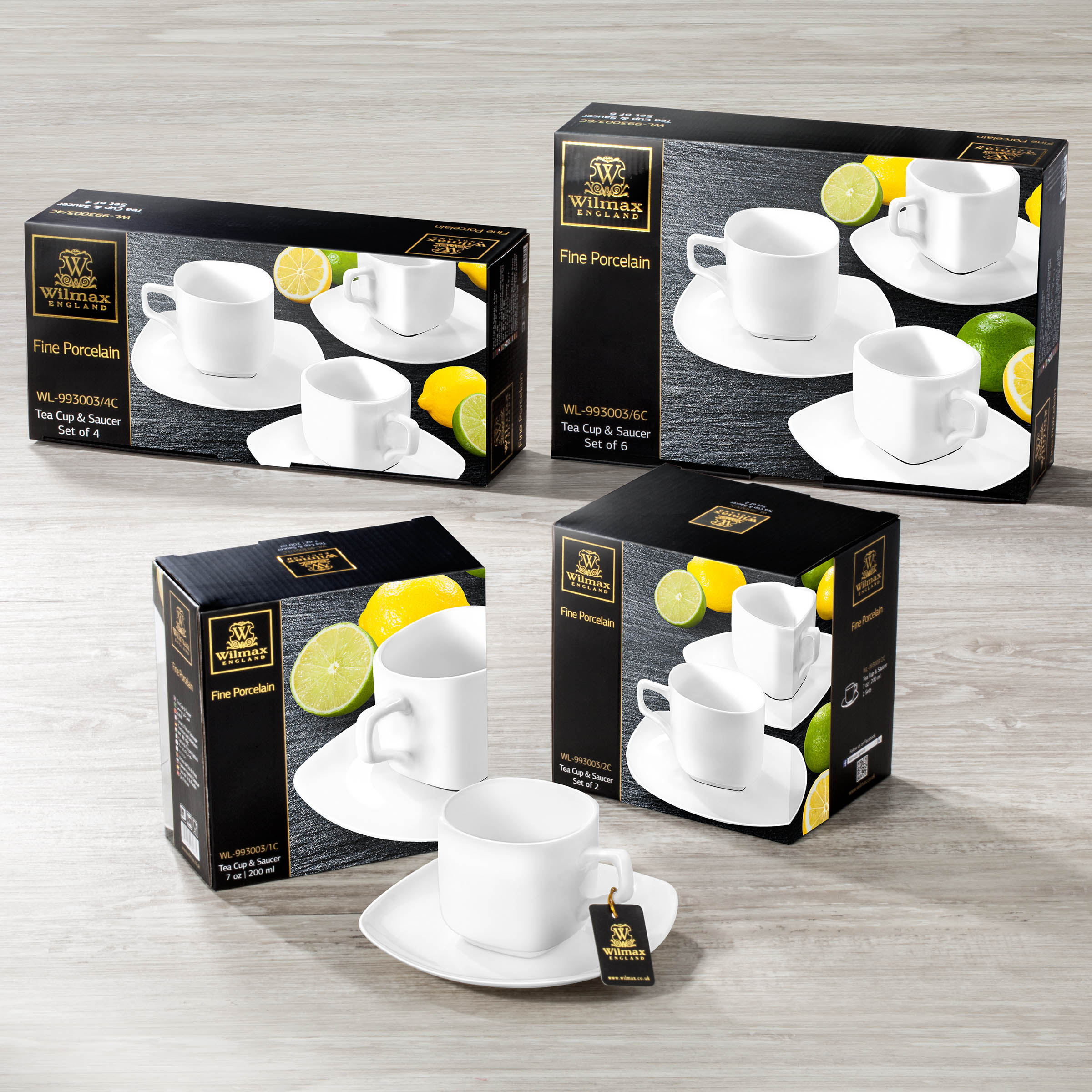 Tea Cup Saucer Set Of 2 In Colour Box WL 993003 2C By Wilmax England