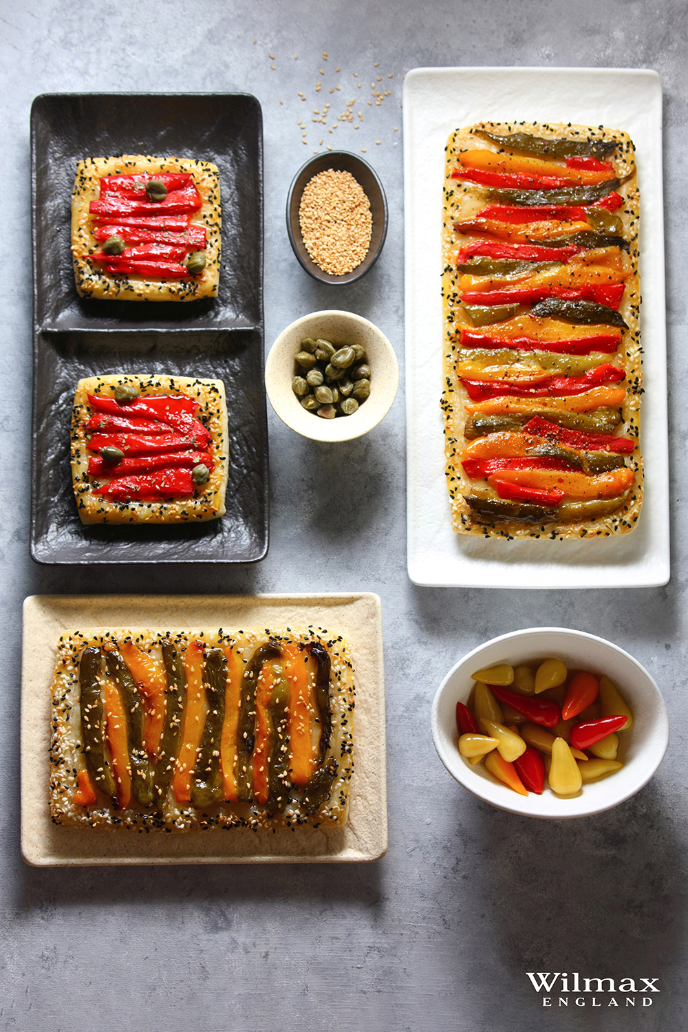 Puff Pastry Tarts with Peppers 